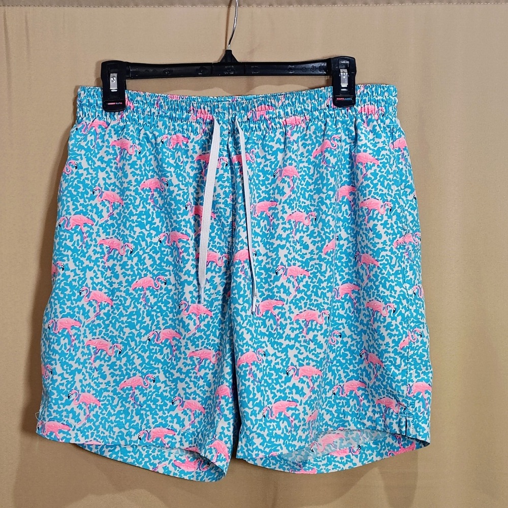 Chubbies The Domingos Are Flamingos Men Small Swim Trunks 7" Inseam Beach Cruise